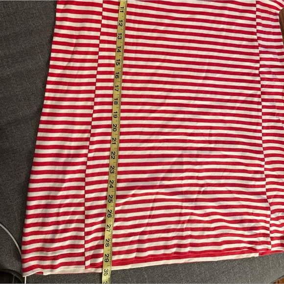 J Crew Womens Red & White Tunic Mini Dress Stretch 3/4 Sleeve Style 7659 - Picture 8 of 8